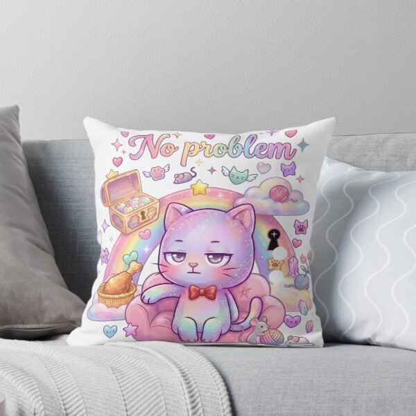 Item preview, No Problem - Kawaii Cat Paw Up with Chicken | No Problem Story Part 2 of 6 designed and sold by Retro Whiskers.