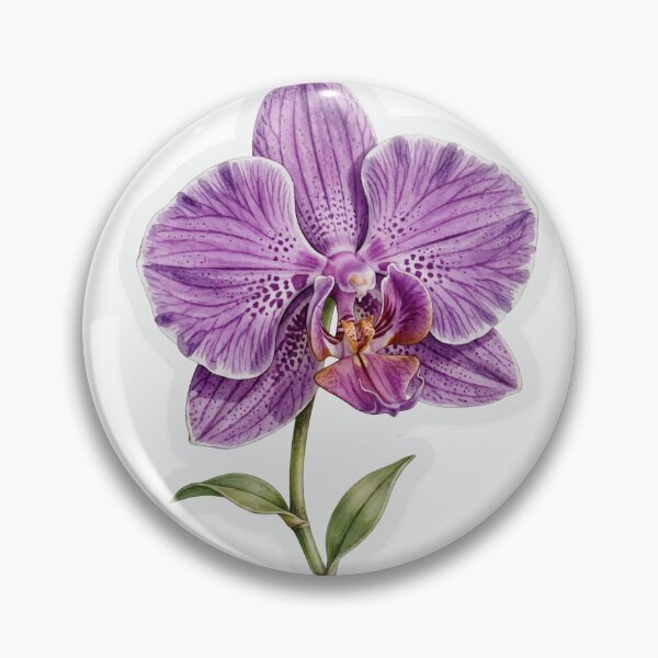 Item preview, Purple Orchid Minimalist | Single Orchid Line Art | Botanical Flower Sticker designed and sold by FineLineBotanical .