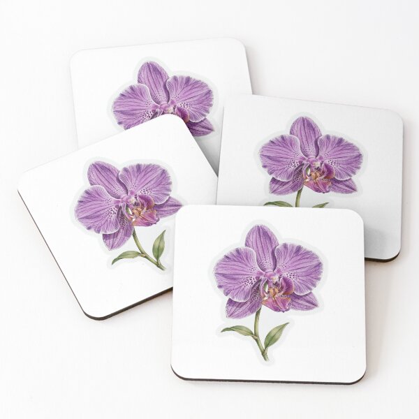 Item preview, Purple Orchid Minimalist | Single Orchid Line Art | Botanical Flower Sticker designed and sold by FineLineBotanical .