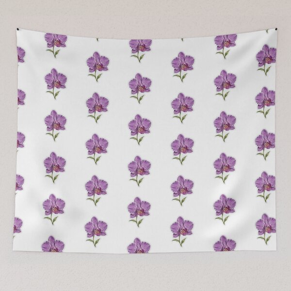Item preview, Purple Orchid Minimalist | Single Orchid Line Art | Botanical Flower Sticker designed and sold by FineLineBotanical .