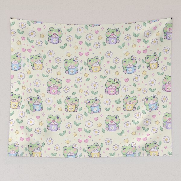 Item preview, Kawaii Frog Daisy Mug Pattern designed and sold by Soft Berry Studio.
