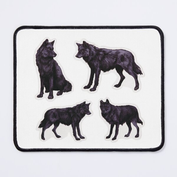 Item preview, Majestic Black Wolves Forest Wildlife Animal Art designed and sold by NicolasGlowArt.