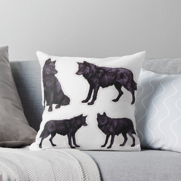 Item preview, Majestic Black Wolves Forest Wildlife Animal Art designed and sold by NicolasGlowArt.