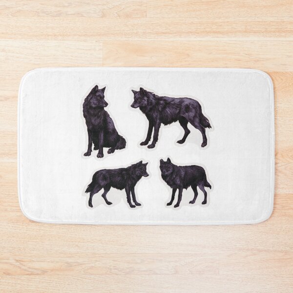 Item preview, Majestic Black Wolves Forest Wildlife Animal Art designed and sold by NicolasGlowArt.