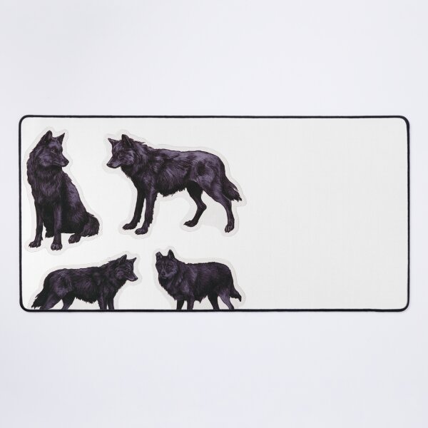 Item preview, Majestic Black Wolves Forest Wildlife Animal Art designed and sold by NicolasGlowArt.