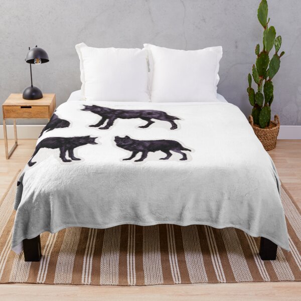 Item preview, Majestic Black Wolves Forest Wildlife Animal Art designed and sold by NicolasGlowArt.