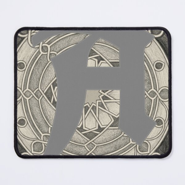 Item preview, Gothic Letter A Monogram with Geometric Celtic Mandala Background designed and sold by hepopatterns.
