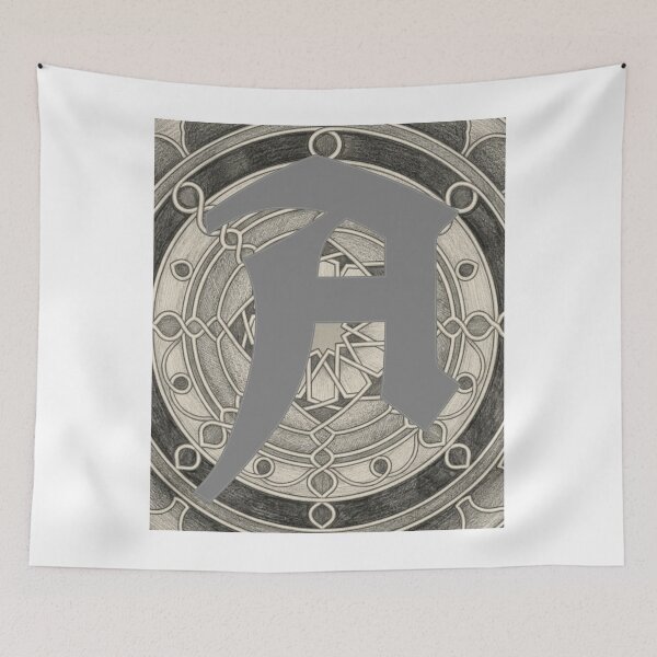 Item preview, Gothic Letter A Monogram with Geometric Celtic Mandala Background designed and sold by hepopatterns.