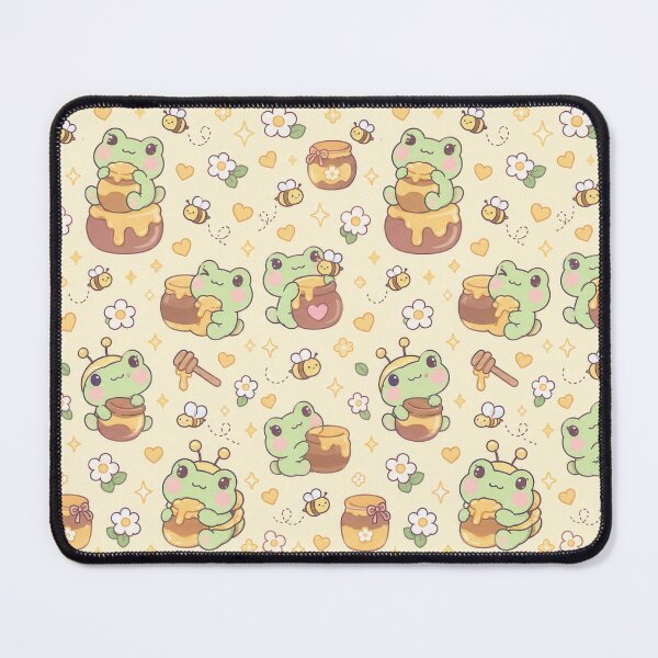 Item preview, Kawaii Frog Honey Pot Pattern designed and sold by Soft Berry Studio.