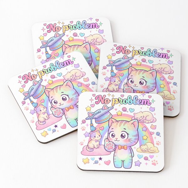 Item preview, No Problem - Kawaii Cat Grad Paw Up | No Problem Story Part 4 of 6 designed and sold by Retro Whiskers.