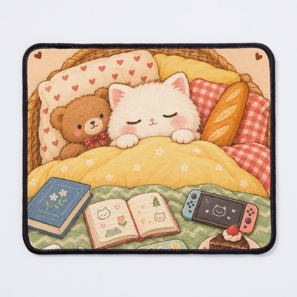 Item preview, Cozy Cottagecore Cat Sleeping In Bed 2 designed and sold by Pure Craft.