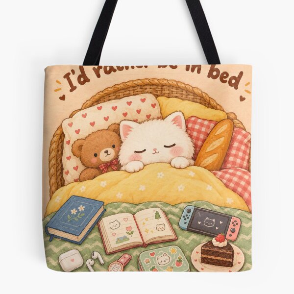 Item preview, Cozy Cottagecore Cat Sleeping In Bed 2 designed and sold by Pure Craft.
