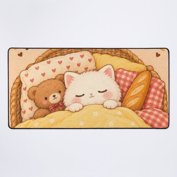 Item preview, Cozy Cottagecore Cat Sleeping In Bed 2 designed and sold by Pure Craft.