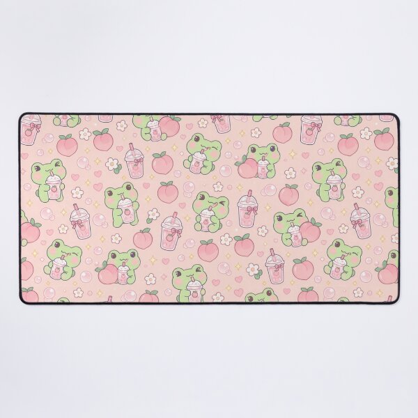 Item preview, Kawaii Frog Peach Soda Pattern designed and sold by Soft Berry Studio.