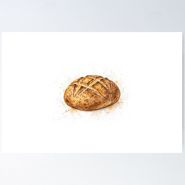 Item preview, Fresh Baked Daily Sourdough Bread Watercolor designed and sold by minaguirguis.