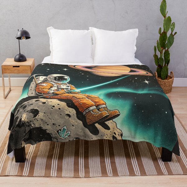 Item preview, Lonely Astronaut Mining Asteroid Retro Sci-Fi designed and sold by LEOYinger.