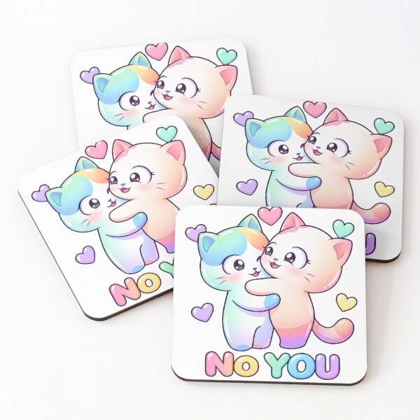 Item preview, No You - Kawaii Cat Love Hug Couple | No Problem Story Part 5 of 6 designed and sold by Retro Whiskers.
