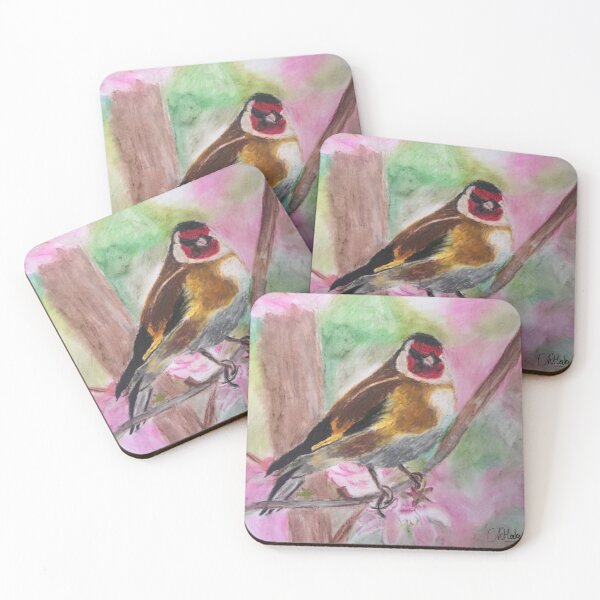 Item preview, Goldfinch with Blossom: Oil Pastels designed and sold by Charlotte's Shop of Bird Stuff.