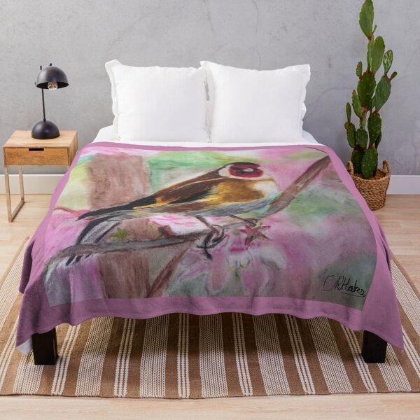 Item preview, Goldfinch with Blossom: Oil Pastels designed and sold by Charlotte's Shop of Bird Stuff.