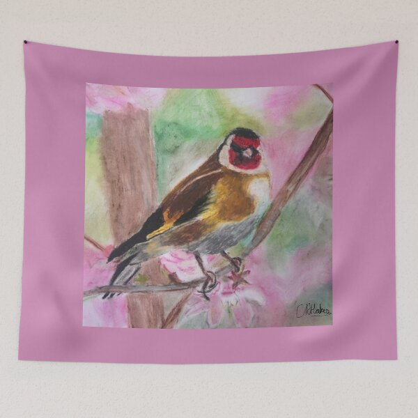Item preview, Goldfinch with Blossom: Oil Pastels designed and sold by Charlotte's Shop of Bird Stuff.