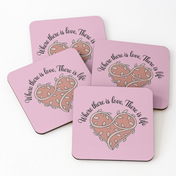Item preview, Where There Is Love There Is Life Botanical Heart Quote designed and sold by ART BOND.