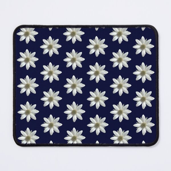 Item preview, Elegant White Daisy Botanical Wildflower Pattern on Deep Navy Blue designed and sold by ​Jyoti Digital Artist.
