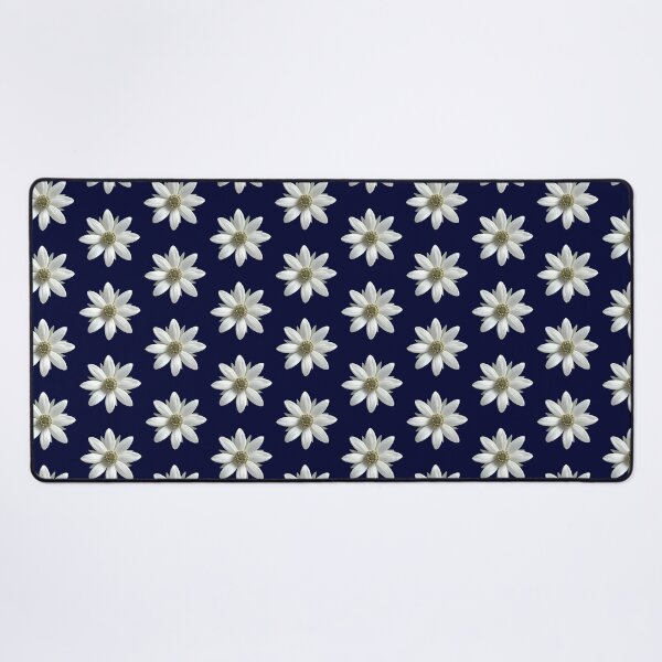 Item preview, Elegant White Daisy Botanical Wildflower Pattern on Deep Navy Blue designed and sold by Jyoti Digital Artist.