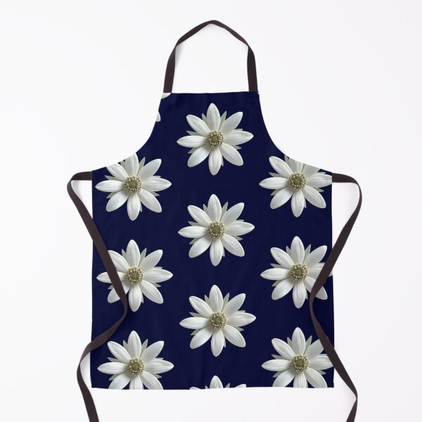Item preview, Elegant White Daisy Botanical Wildflower Pattern on Deep Navy Blue designed and sold by ​Jyoti Digital Artist.