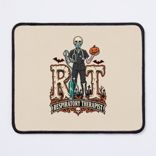 Item preview, Halloween RT Skeleton Respiratory Therapist Oxygen Mask designed and sold by ClinicalHubs.