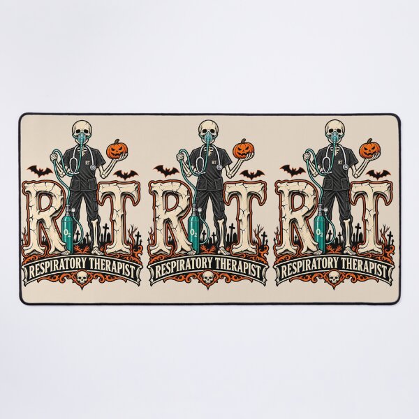 Item preview, Halloween RT Skeleton Respiratory Therapist Oxygen Mask designed and sold by ClinicalHubs.
