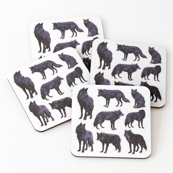 Item preview, Majestic Black Wolf Pack Wild Animal Design designed and sold by NicolasGlowArt.