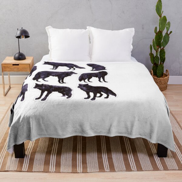 Item preview, Majestic Black Wolf Pack Wild Animal Design designed and sold by NicolasGlowArt.