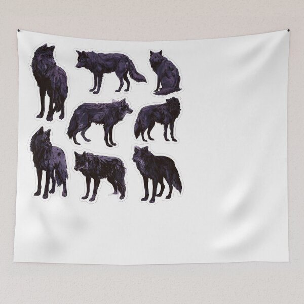 Item preview, Majestic Black Wolf Pack Wild Animal Design designed and sold by NicolasGlowArt.