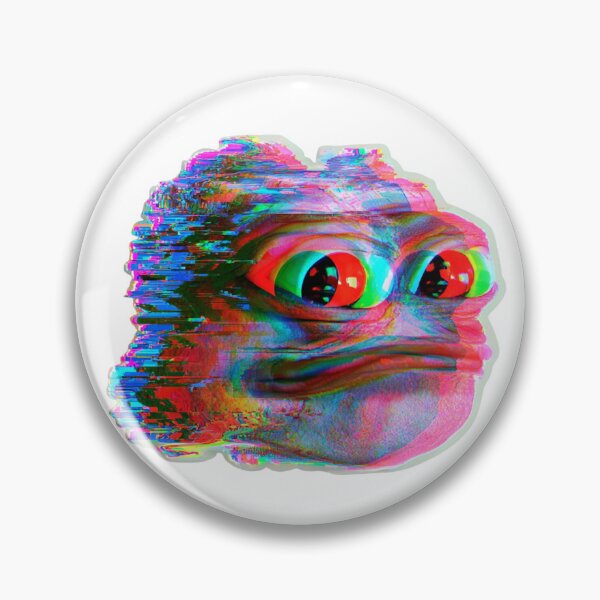 Item preview, Glitch Art Distorted Frog Face Meme Aesthetic designed and sold by NicolasGlowArt.