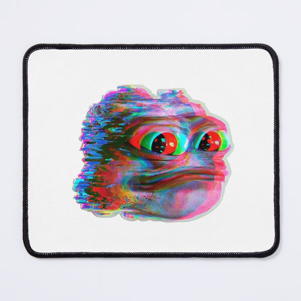 Item preview, Glitch Art Distorted Frog Face Meme Aesthetic designed and sold by NicolasGlowArt.