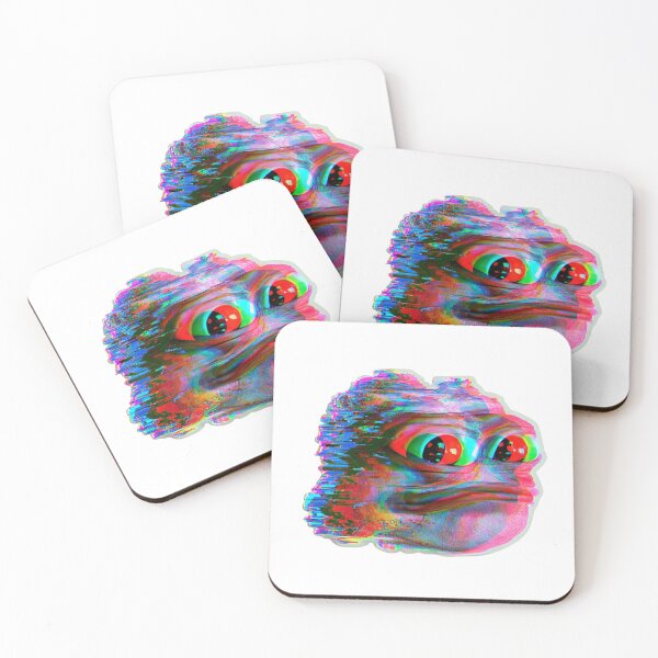 Item preview, Glitch Art Distorted Frog Face Meme Aesthetic designed and sold by NicolasGlowArt.
