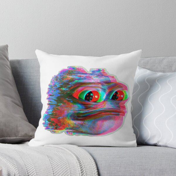 Item preview, Glitch Art Distorted Frog Face Meme Aesthetic designed and sold by NicolasGlowArt.