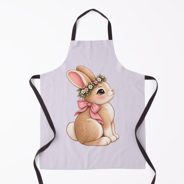 Artikelvorschau, Niedlicher Blumenhase – Cottagecore-Hase mit Blumenkranz entworfen und verkauft von HO•Designs.