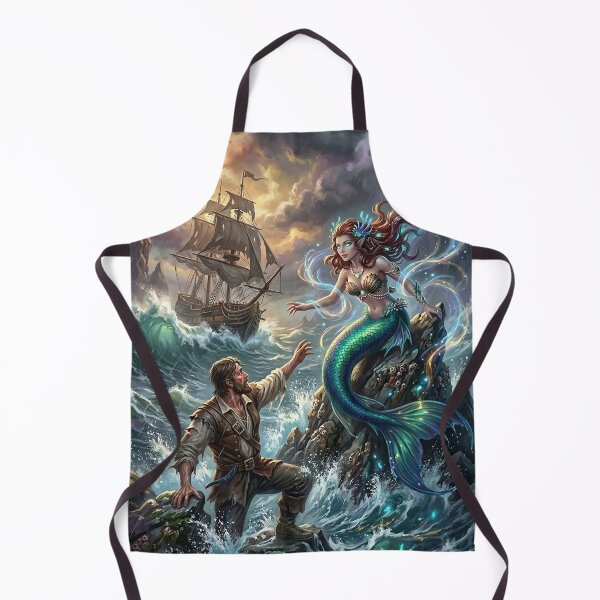 Item preview, Mermaid Luring a Sailor on Rocky Shores designed and sold by Lucid Dream Pixel.