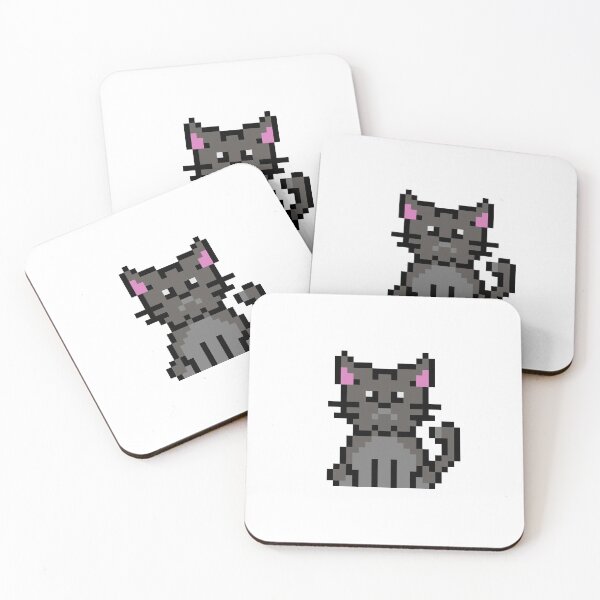 Item preview, Retro Pixel Art Grey Cat designed and sold by wagnerps.