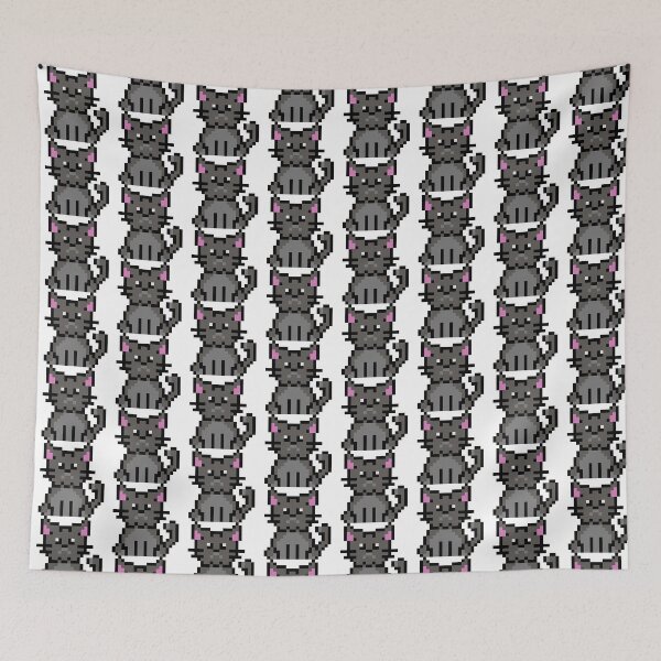 Item preview, Retro Pixel Art Grey Cat designed and sold by wagnerps.