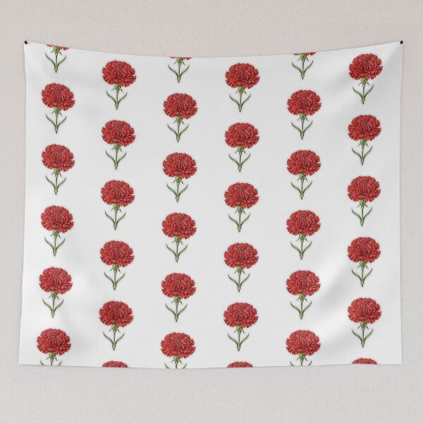 Item preview, Single Red Carnation Illustration | Romantic Floral Sticker designed and sold by RareBotanical .