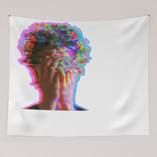 Item preview, Glitch Art Distorted Face Aesthetic Design designed and sold by NicolasGlowArt.