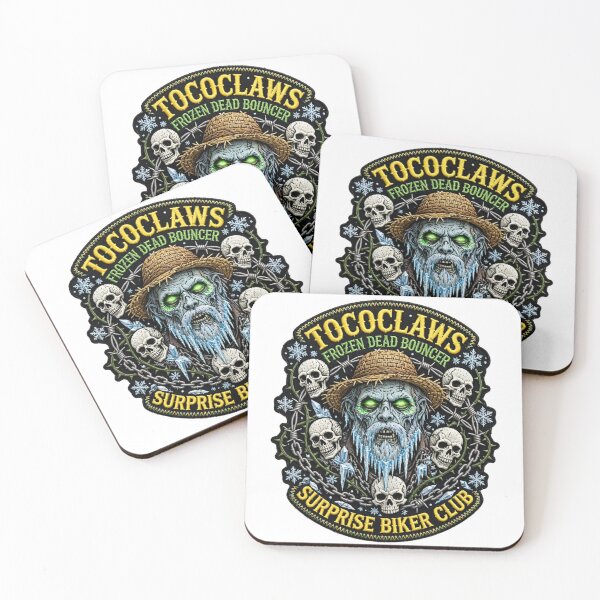 Item preview, Frozen Dead Bouncer Zombie Straw Hat | Surprise Biker Club Patch Graphic designed and sold by TOCOCLAWS.