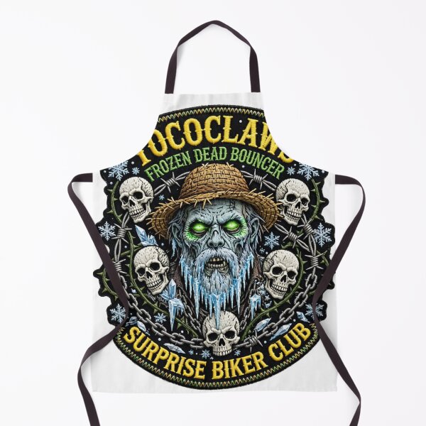 Item preview, Frozen Dead Bouncer Zombie Straw Hat | Surprise Biker Club Patch Graphic designed and sold by TOCOCLAWS.