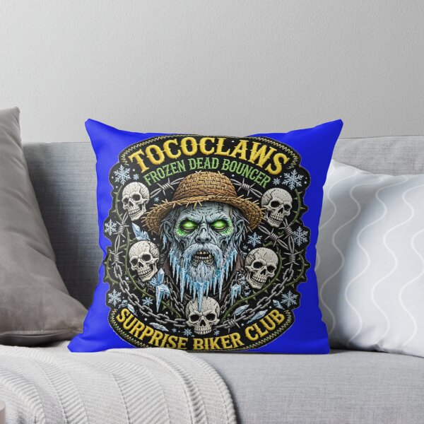 Item preview, Frozen Dead Bouncer Zombie Straw Hat | Surprise Biker Club Patch Graphic designed and sold by TOCOCLAWS.