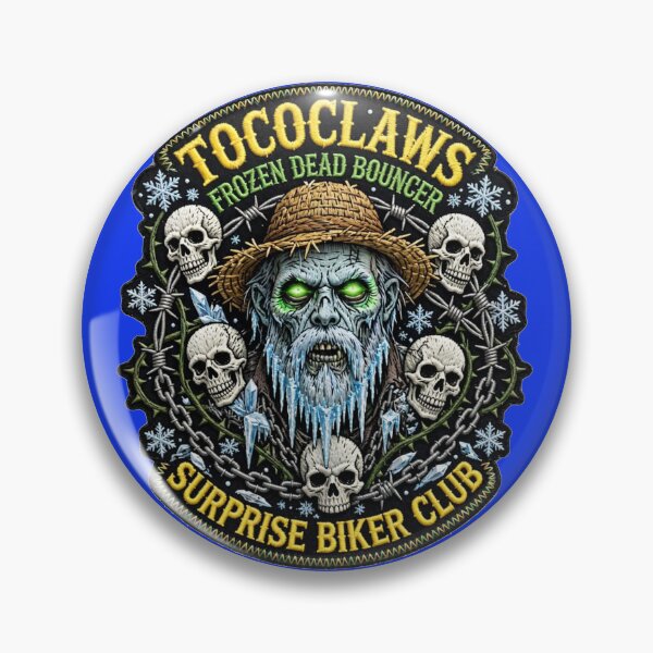 Item preview, Frozen Dead Bouncer Zombie Straw Hat | Surprise Biker Club Patch Graphic designed and sold by TOCOCLAWS.