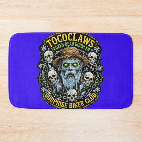 Item preview, Frozen Dead Bouncer Zombie Straw Hat | Surprise Biker Club Patch Graphic designed and sold by TOCOCLAWS.