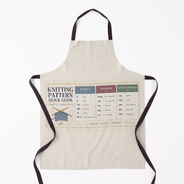 Item preview, Knitting Pattern Quick Guide Desk Mat – Common US Knitting Abbreviations designed and sold by astersgraphics.