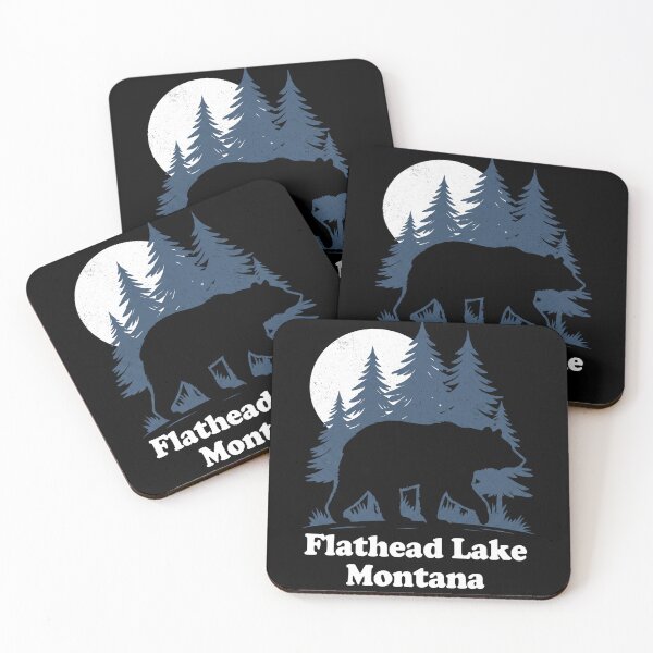 Item preview, Flathead Lake Montana Moonlight Bear Silhouette designed and sold by Milasneeze.